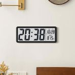 Hymark Minimalist Tasarımlı 20 x 8 cm Plastik Dijital Duvar Saati Sessiz Mekanizma Ev Ofis Uyumlu