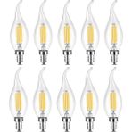Hype Store 10 Adet Kıvrık Buji Ampul 4W Şeffaf Rustik LED Ampul – E14 Duy, 3200K Günışığı Işık - - Avize Ampulü - Standart