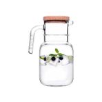 Hype Store 43783 Hopp Mantar Kapaklı Cam Karaf Sürahi - 1500 cc - 1BW-Beyaz - --