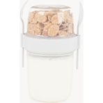 Hype Store 650 ml Take-Go Kaşıklı Hazneli Meyveli Müsli Kabı Piknik Iş Yoğurt Süt Bardağı Kapaklı ve Kaşıklı Ka - Standart