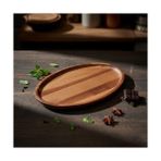 Hype Store Akasya Ağacı Oval Sunum Tabağı (28X18 Cm) | Yükseltilmiş Kenarlı Doğal Ahşap Servis Tepsisi | Kahve, Peynir ve Atıştırmalık Sunumları Için - Kestane Akaju - Option-1