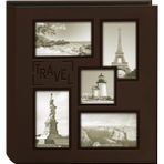 Hype Store Albums Kolaj Çerçevesi Kabartmalı Seyahat Dikişli Deri Kapak Fotoğraf Albümü, Kahverengi, 30 x 40 cm