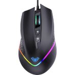 Hype Store Aula F805 6400DPI Rgb 7 Tuşlu Makro Optik Oyuncu Mouse, Siyah - Standart