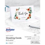Hype Store Avery Greeting Cards, Inkjet Yazıcılar, 20 Boş Kart ve Zarf, 5,5 x 8,5, Katlanmış (3265) - Çok Renkli - Standart