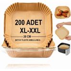 Hype Store Baker Home Airfryer Pişirme Kağıdı,xl-Xxl Büyük Boy, Kare, 200 Adet Hava Fritöz Parşömen Fırın Kağıd - Standart