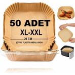 Hype Store Baker Home Airfryer Pişirme Kağıdı,xl-Xxl Büyük Boy, Kare, 50 Adet Hava Fritöz Parşömen Fırın Kağıdı - Standart
