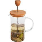 Hype Store Bambu Kapaklı Cam French Press – Isıya Dayanıklı Çay ve Kahve Demliği, 600 ml Şeffaf Cam, Paslanmaz