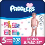Hype Store Bebek Bezi 5 Numara Junior (11-18 Kg) 208 Adet – Ekstra Set - Option-1 - (ClearEyelets)Black-RadiantOrchid