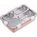 Hype Store Büyük Ebat 850 ml (Paslanmaz Çelik Tek Kat Dört Bölmeli Çorba Kaseli Lunch Box Yeni Nesil Sefer Tası - Standart