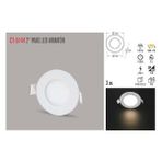 Hype Store CT-5144-G Panel LED Slim Yuvarlak Spot 3 W 3000K Gun Işığı Beyaz Gövde - Standart
