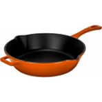 Hype Store Döküm Yuvarlak Kızartma Tavası Döküm Demir Yekpare Saplı. ÇAP(Ø)24CM - Turuncu - Standart