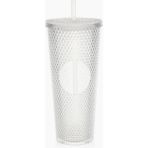 Hype Store Efe Mark Kristal Desen 750 ml Pipetli Soğuk Içecek/kahve Bardağı Beyaz - Standart
