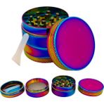 Hype Store Efotech Grınder Parçalayıcı Metal Baharat Öğütücü Herb 4 Katmanlı 40MM / 50MM / 63MM (Raınbow, 40MM)