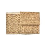 Hype Store El Yapımı Doğal Hasır Katlanabilir Kirli Çamaşır Sepeti, Modern Desenli Çamaşır Sepeti, Katlananır Yer Kaplamayan Kirli Çamaşır Sepeti (44X34CMYÜKSEKLIK 54CM) - Option-1 - 0 Siyah