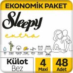 Hype Store Extra Günlük Aktivite Ekonomik Paket Külot Bez 4 Numara Maxi 48 Adet - Çok Renkli - Standart