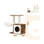 Hype Store Feandrea Woodywonders Kediler Için Küçük Kedi Ağacı, Iç Mekan Kediler Için Modern Kedi Kulesi, Tırmalama Direkli Kedi Evi, Çıkarılabilir Yıkanabilir Yastıklar, Rustik Kahverengi UPCT122X01 - Option-1