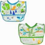 Hype Store Iplay Bebek Mama Önlüğü, 6-18 Ay, 2'li Set, Su Geçirmez Eva Kumaş, Cepli ve Cırtlı, Mavi ve Yeşil
