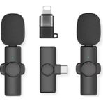 Hype Store Kablosuz Yaka Mikrofonları 2li For Type-C For Iphone Tüm Modeller Video Kaydı, Podcast, Röportajlar, - Standart