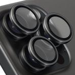 Hype Store Labs iPhone 15 Pro Max / 15 Pro Uyumlu Titanyum Kamera Lens Koruyucu, B5T, Siyah Titanyum