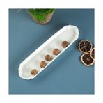 Hype Store Lunar Kare Zeytin Servis Tabağı Beyaz Seramik 25 cm - Option-1 - 51R-Turuncu