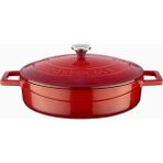 Hype Store Metal Döküm Çok Amaçlı Yayvan Tencere, Trendy 24 cm 2.47 L Kırmızı - Standart
