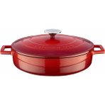 Hype Store Metal Döküm Çok Amaçlı Yayvan Tencere, Trendy, 28 Cm, 3.51 L Hacim, Kırmızı - Standart