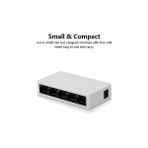 Hype Store Nr3 5 Port LED Işıklı Switch 100MBPS Ethernet Internet Dağıtıcı Ağ Hub Ev Ofis Için - Option-1 - Beyaz