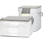 Hype Store Ocean Home Textile 2'li Pvc Pencereli Stuff & Things Gri Çizgili Hurç Set - Standart