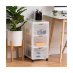 Hype Store Ohyama, Plastik Saklama Kulesi, 15 Litrelik Çalışma Masası Çekmecesi, Tekerlekli, DDDC-303, Beyaz, Ergonomik Sap G 37,5 x D 29 x Y 61,5 cm - Abanoz - Option-1