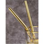 Hype Store Orret Home 2'li Gold Paslanmaz Çelik Pipet, Temizleme Fırçası, Metal Pipet - Standart