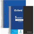 Hype Store Oxford Spiral Defterler, 5 Konu, Kolej Çizgili Kağıt, Dayanıklı Plastik Kapak, 200 Sayfa, 5 Cep, Her - Standart