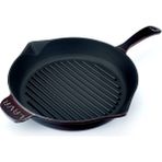 Hype Store Premium Serisi - Döküm Izgara Tavası, Yuvarlak, 28 Cm, Yekpare Saplı, Emaye, Majolik Mor - Standart