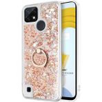 Hype Store Realme C21 Için Kılıf Glitter Liquid Holder Gold [realme C21 ile Uyumlu Kılıf - Gold] - Standart