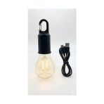 Hype Store Şarjlı Taşınabilir LED Ampul Lamba – USB ile Şarj Edilebilir, 3 Kademeli Işık, Asma Kancalı & Kamp, Bahçe, Dolap, Balkon, Banyo Için Acil Aydınlatma (3200K) - Option-1 - 0 - Siyah