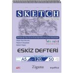 Hype Store Zigana A5 Spiralli Eskiz Defteri – 50 Yaprak, 120 gr Çizim Bloknotu, Sanat Defteri - Standart