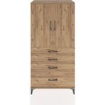 Hyperion Dolap 2 Raflı 4 Çekmeceli 2 Kapaklı 88X44X182 Çam-Çam - Atlas Çam