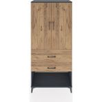 Hyperion Dolap 3 Raflı 2 Çekmeceli 2 Kapaklı 88X44X195 Antrasit-Çam