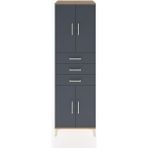 Hyperion Dolap 3 Raflı 3 Çekmeceli 4 Kapaklı 60X44X195 Çam-Antrasit - Atlas Çam
