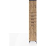 Hyperion Dolap 3 Raflı 5 Çekmeceli 2 Kapaklı 44X44X243 Antrasit-Çam