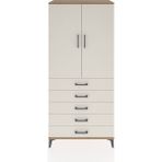 Hyperion Dolap 3 Raflı 5 Çekmeceli 2 Kapaklı 88X44X195 Çam-Aytaşı - Atlas Çam