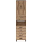 Hyperion Dolap 3 Raflı 6 Çekmeceli 2 Kapaklı 60X44X243 Çam-Çam - Atlas Çam