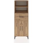 Hyperion Dolap 3 Raflı Tek Çekmeceli 2 Kapaklı 60X44X163 Çam-Çam - Atlas Çam