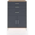 Hyperion Dolap 3 Raflı Tek Çekmeceli 2 Kapaklı 88X44X134 Çam-Antrasit - Atlas Çam