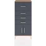 Hyperion Dolap 4 Çekmeceli 2 Kapaklı 60X44X134 Çam-Antrasit - Atlas Çam