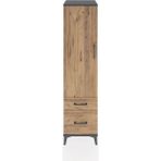 Hyperion Dolap 4 Raflı 2 Çekmeceli Tek Kapaklı 44X44X182 Antrasit-Çam