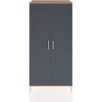 Hyperion Dolap 4 Raflı 2 Kapaklı 88X44X182 Çam-Antrasit - Atlas Çam