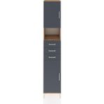 Hyperion Dolap 4 Raflı 3 Çekmeceli 2 Kapaklı 44X44X243 Çam-Antrasit - Atlas Çam