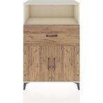 Hyperion Dolap Tek Raflı 2 Çekmeceli 2 Kapaklı 88X44X134 Aytaşı-Çam - Krem