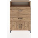 Hyperion Dolap Tek Raflı 2 Çekmeceli 2 Kapaklı 88X44X134 Çam-Çam - Atlas Çam