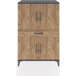 Hyperion Dolap Tek Raflı 3 Çekmeceli 4 Kapaklı 88X44X134 Antrasit-Çam